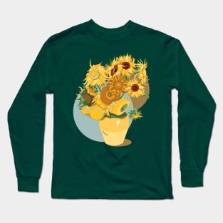 Van Gogh's modern 12 Sunflowers Long Sleeve T-Shirt